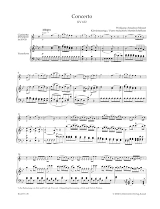 Concerto pour clarinette KV 622 - Version clarinette en Si bémol