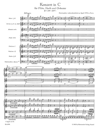 Konzert für Flöte, Harfe C-Dur KV 299 - Partitur - MOZART - Partition