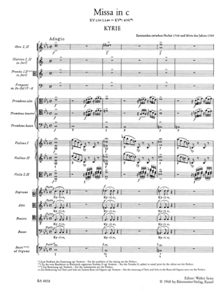 Missa C-moll Waisenhaus-Messe KV 139 47a - Partitur - MOZART