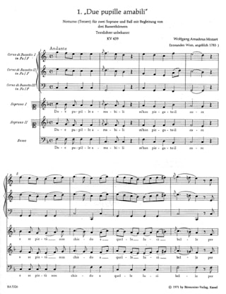6 Notturni Kanzonetten - Partitur - MOZART - Partition - Grand format