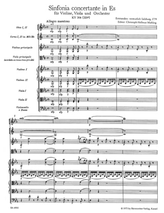 Sinfonia Concertante Es KV 364 - Conducteur - MOZART - Partition
