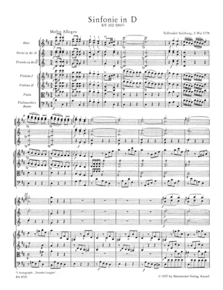Symphonie D-Dur KV 202 - Partitur - MOZART - Partition - Grand format