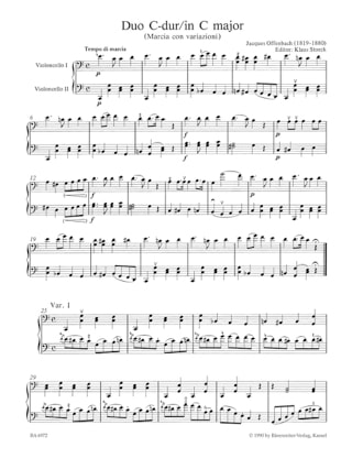 2 Duette für Violoncelli op. 52 / 2, 3 - OFFENBACH - Partition