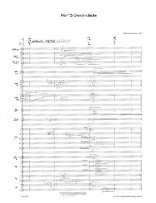 Fünf Orchesterstücke - Partitur - Matthias Pintscher - Partition