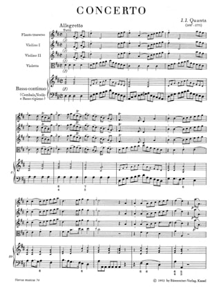 Concerto Pour Potsdam - Partitur - QUANTZ - Partition - Grand format