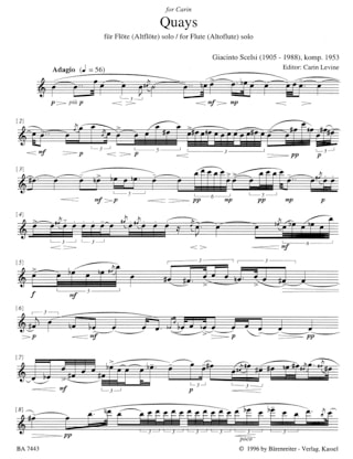 Quays - Giacinto Scelsi - Partition - Flûte traversière