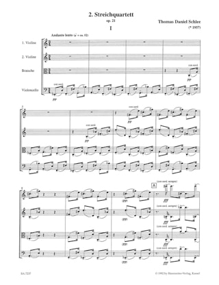 Streichquartett Nr. 2 - Stimmen - Thomas Daniel Schlee - Partition