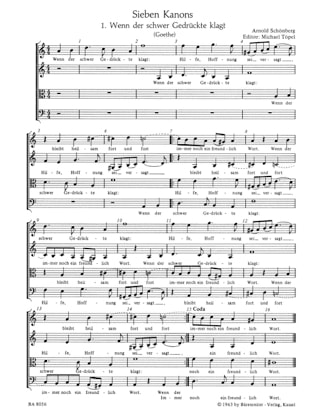 7 Kanons für 3-4 Instrumente Streicher und/oder Bläse - SCHOENBERG