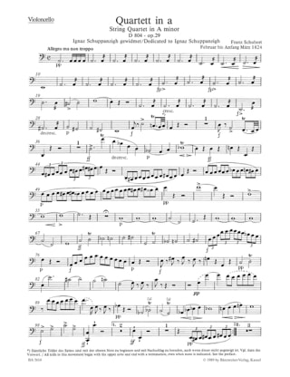 Streichquartette a-moll D 804 op. 29 / c-moll D 703 - Stimmen