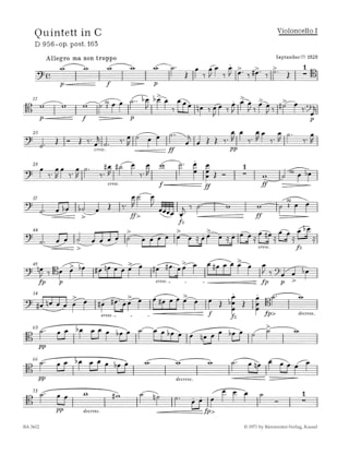 Streichquintett in C Dur - D 956 op. post. 163 - SCHUBERT - Partition