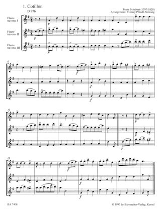 Tänze für drei Flöten - SCHUBERT - Partition - Flûte traversière