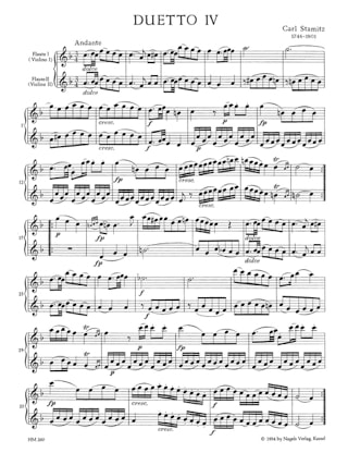 6 Duette, op. 27 Heft 2 - 2 Flöten o. Violinen - STAMITZ - Partition