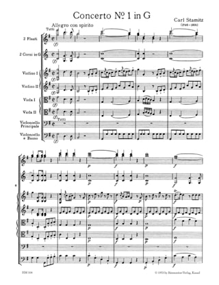 Concerto n° 1 sol majeur pour violoncelle - Conducteur - STAMITZ