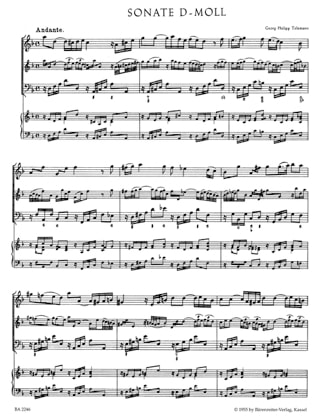12 Methodische Sonaten - Bd. 6 - Flöte o. Violine u. Bc - TELEMANN