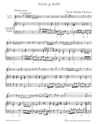Suite in g-Moll - TELEMANN - Partition - Violon