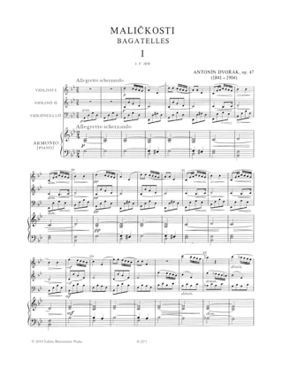 Bagatelles op. 47 - parties - DVORAK - Partition - Quatuors