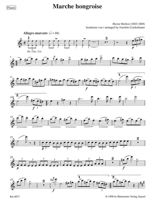 Marche hongroise - Holzbläserquintett - Stimmen - BERLIOZ - Partition