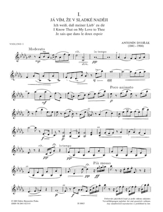 Les Cyprès - Parties instrumentales - DVORAK - Partition - Quatuors