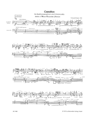 Cseallox - saxophone et violoncelle - François Rossé - Partition