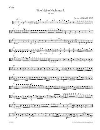 Eine kleine Nachtmusik KV 525 - Stimmen - MOZART - Partition
