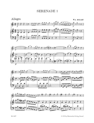 Sérénades, Volume 1 - MOZART - Partition
