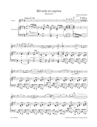 Rêverie et Caprice - BERLIOZ - Partition - Violon