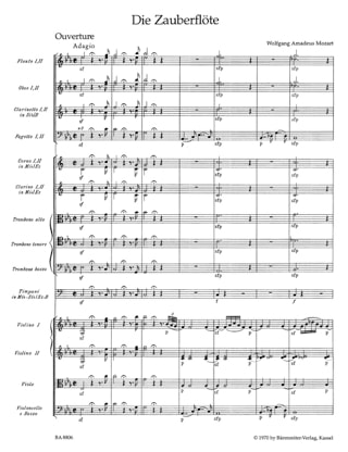 Die Zauberflote - Ouvertüre KV 620 - Partitur - MOZART - Partition