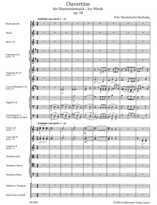 Ouverture in C op. 24 - Partitur - MENDELSSOHN - Partition