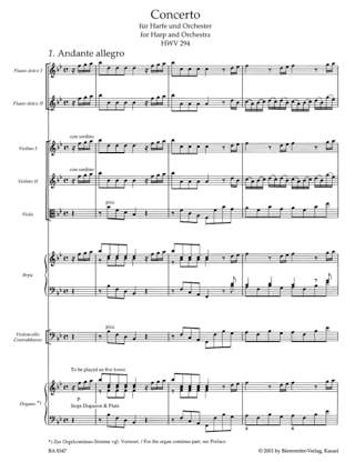 Konzert in B-Dur für Harfe u. Orchester HWV 294 - HAENDEL - Partition