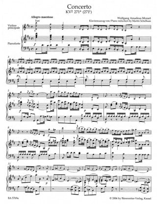Concerto Violon en ré majeur KV 271a - MOZART - Partition - Violon
