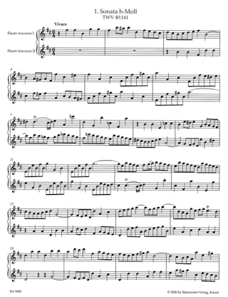 9 Sonaten TWV 40: 141-149 - 2 Flöten - TELEMANN - Partition