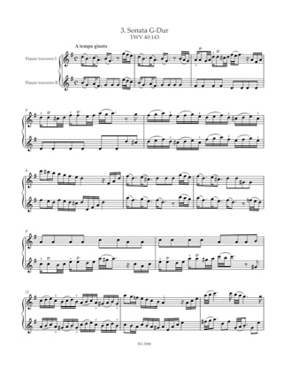 9 Sonaten TWV 40: 141-149 - 2 Flöten - TELEMANN - Partition