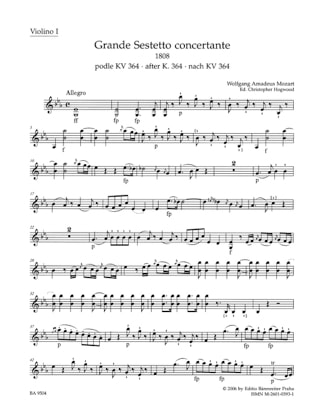 Grande Sestetto concertante -parties instrumentales - MOZART
