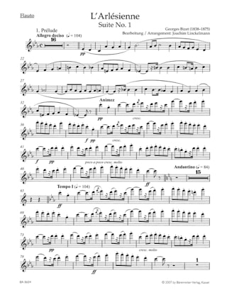 L'Arlésienne - Suite n° 1 - Holzbläserquintett - Partitur + Stimmen