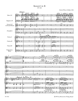 Concerto pour piano en Sib Majeur, KV 450 - Conducteur - MOZART