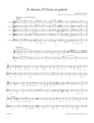 Il Ritorno D'ulisse In Patria - MONTEVERDI - Partition - Grand format