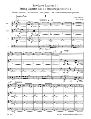 String Quartet N°1 - JANACEK - Partition - Petit format