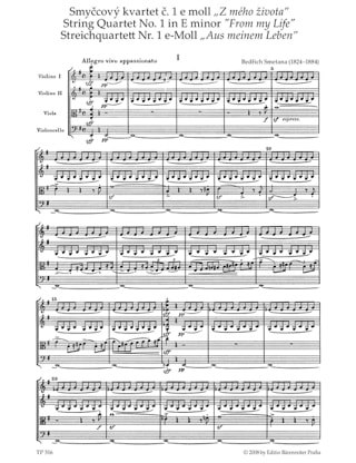 Quatuor à Cordes N° 1 en Mi Mineur - SMETANA - Partition