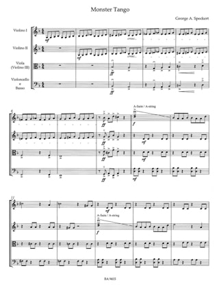 Tango For Strings - George A. Speckert - Partition - Quatuors