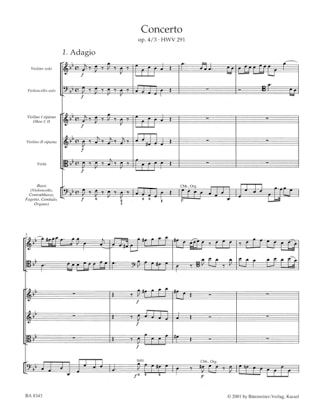 Concerto Op 4/3 En Sol Min. Pour Orgue et Orchestre - HAENDEL