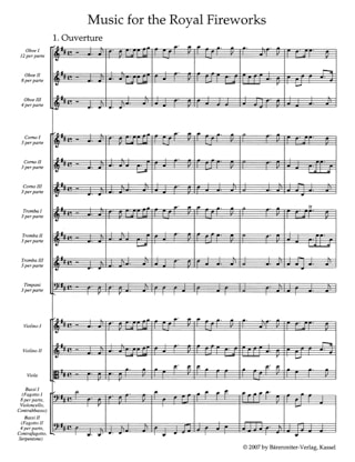 Music For The Royal Fireworks HWV 351 - HAENDEL - Partition