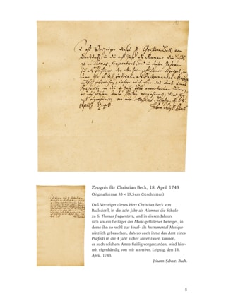 Vier Zeugnisse Für Präfekten des Thomanerchores - BACH - Partition
