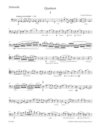 Quatuor A Cordes Op. 10 - DEBUSSY - Partition - Quatuors