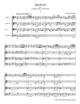 Quatuor Op. 10 - DEBUSSY - Partition - Petit format