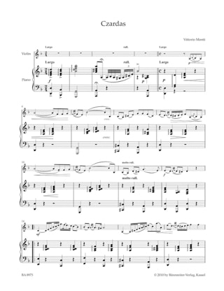 Czardas - Vittorio Monti - Partition - Violon