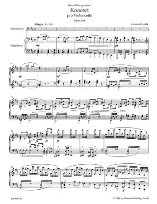Concerto Pour Violoncelle en Si Mineur. Opus 104 - DVORAK - Partition