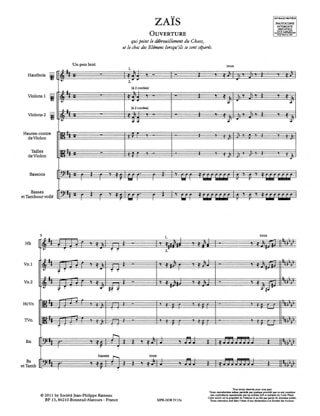 Symphonies Extraites de Zaïs - RAMEAU - Partition - Grand format