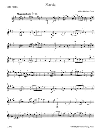 Marcia & Rondo - Oskar Rieding - Partition - Violon