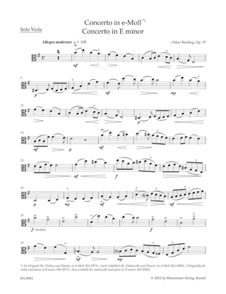 Concerto en si mineur, op. 35 - Oskar Rieding - Partition - Alto