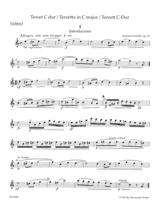 Terzetto op. 74 - DVORAK - Partition - Trios